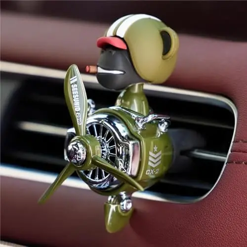 Pilot Avtomobil Havo Tozalagich, Yoqimli Orangutan Avtomobil Ventilyatsiya Klipi Havo Tozalagich Avtomobil Havo Chiqishi Fan Diffuzori, Avtomobil Ichki Ventilyatsiya Dekoratsiyasi (Bosh Silkitgan Uslub - Yashil) - 3