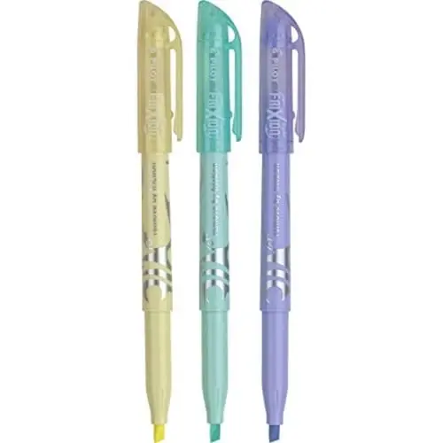 Pilot, FriXion Light Pastel Erasable Highlighters, Chisel Tip, Pack of 3, Pastel Yellow, Green & Purple - PILOT (1)