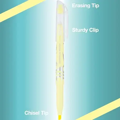 Pilot FriXion Light Pastel Erasable Highlighters, Chisel Tip, Pack of 14, Assorted Colors - Ideal for School, Journaling, and Office Use - 3