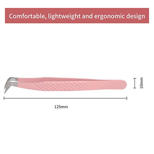 Пинцеты для наращивания ресниц для объема и легких мега-объемных вентиляторов Профессиональные прецизионные пинцеты для наращивания ресниц из нержавеющей стали Изогнутый сапожок Угловые кончики - 4