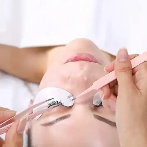 Пинцеты для наращивания ресниц для объемного наращивания, профессиональные пинцеты, прецизионные 3D 6D 8D 10D L-образные изогнутые пинцеты для объемного наращивания, розовые принадлежности для наращивания ресниц из нержавеющей стали - 11