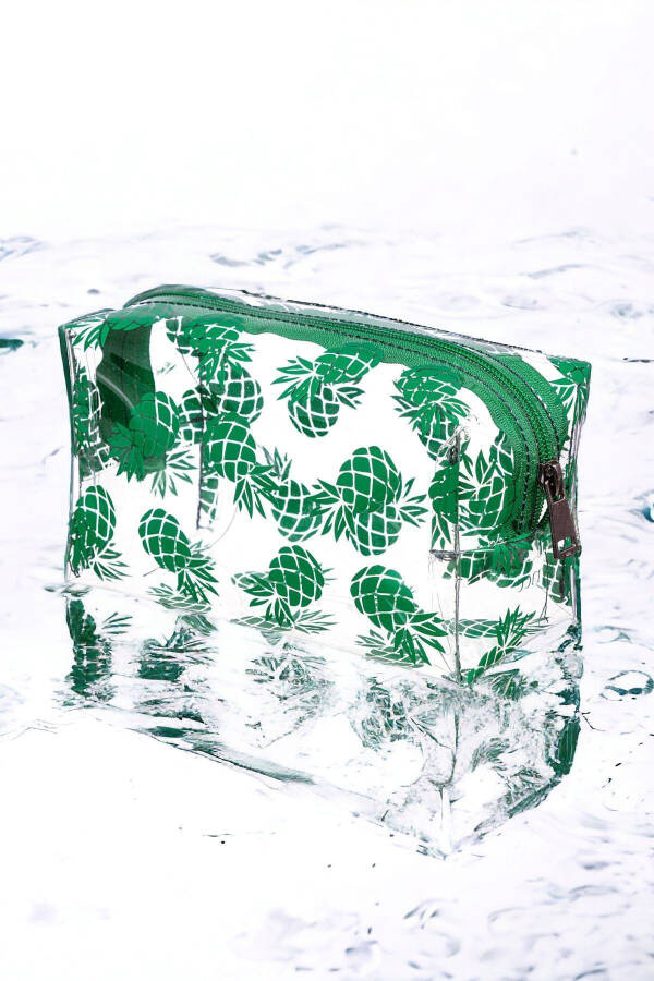 Pineapple Pattern Transparent Makeup Bag - 11