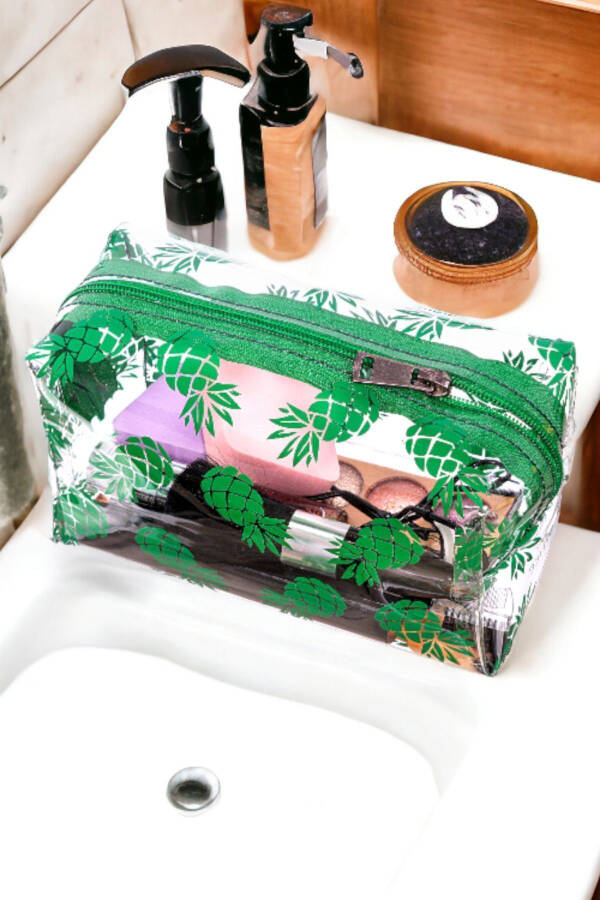 Pineapple Pattern Transparent Makeup Bag - 13