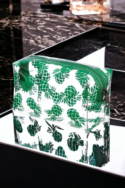 Pineapple Pattern Transparent Makeup Bag - 14