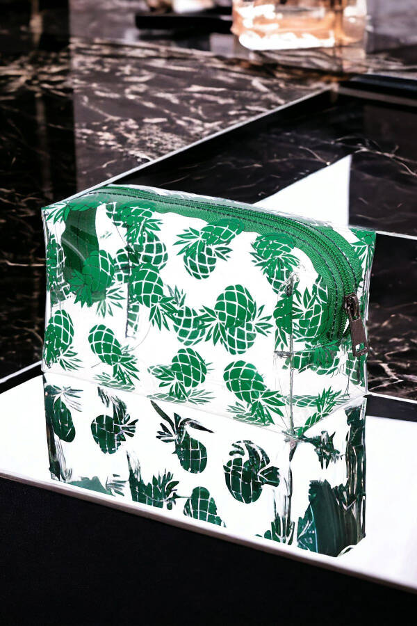 Pineapple Pattern Transparent Makeup Bag - 7