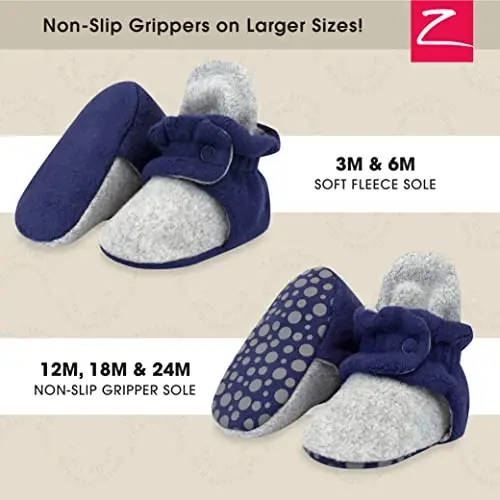 Пинетки для малышей Zutano Baby Boys' Cozie Fleece с противоскользящей подошвой - ZUTANO (1)