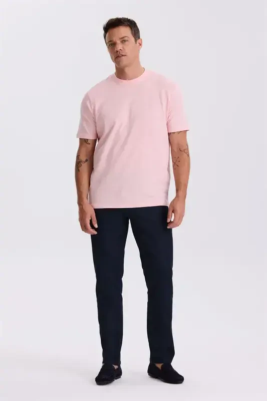 Pink 100% Cotton Patterned Cycling Neck T-Shirt - 3