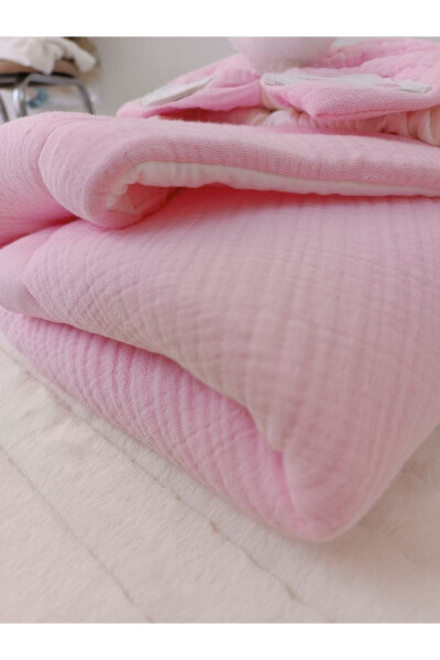 Pink 4 Layer Muslin Baby Blanket 100% Cotton Natural Organic Sleep Swaddle Hospital Discharge - 11