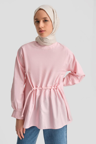 Pink Armine Lace Detail Cotton Blouse - 9