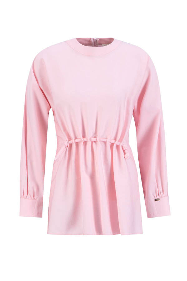 Pink Armine Lace Detail Cotton Blouse - 1