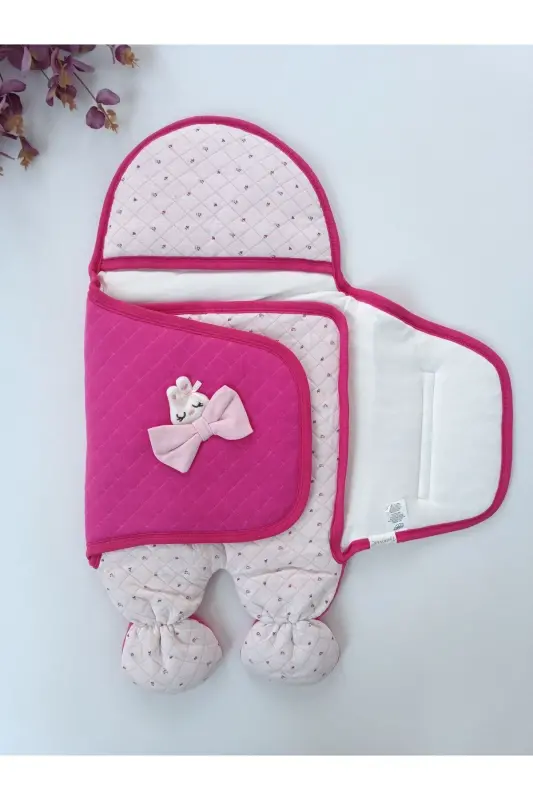 Pink Baby Girl Blanket Swaddle 100% Cotton Footed Natural Organic Sleep Sack Outer Swaddle - 4