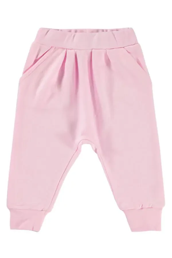 Pink Baby Girl Sweatpants Without Feet - 1