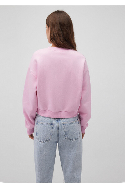 Pink Basic Crop Sweatshirt 1611147-71117 - 22