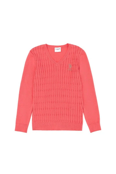 Pink Basic Sweater for Girls 50275632-VR041 - U.S. POLO ASSN.