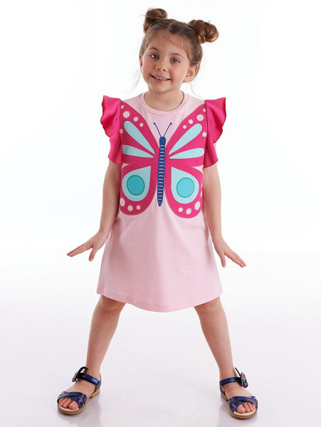 Pink Butterfly Girl Dress - 6