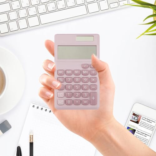 Pink Calculator,Small Calculator,Mini Calculator,Cute Calculator,Solar Calculator,Calculator for School,Basic Calculators for Students,Office Supplies,4 Function Calculator,Middle School Calculator - 6