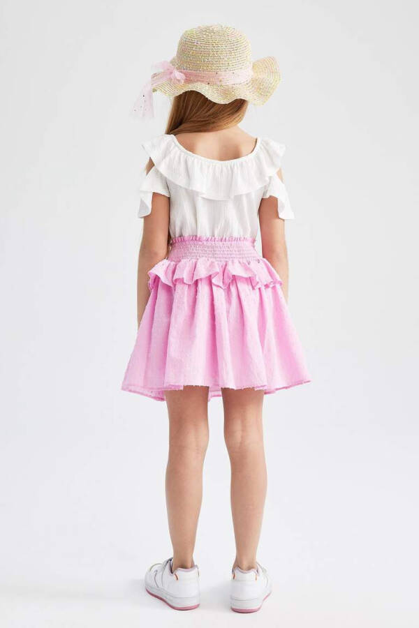 Pink Cotton Skirt for Girls - 6