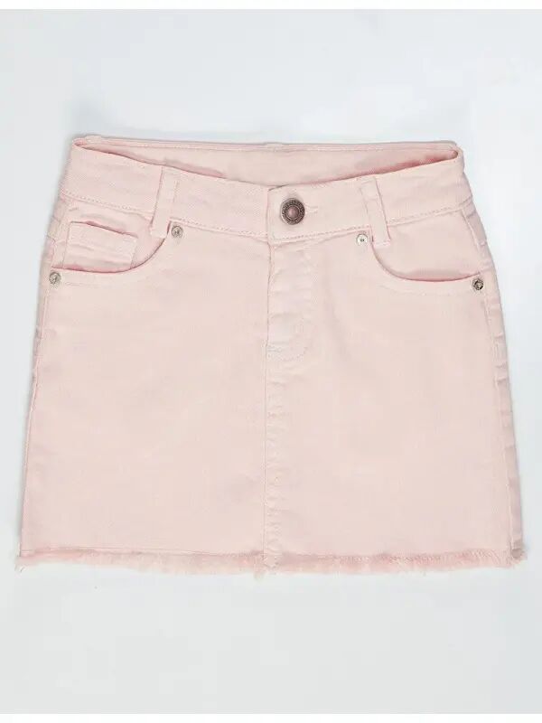 Pink Denim Mini Girls Skirt - 1