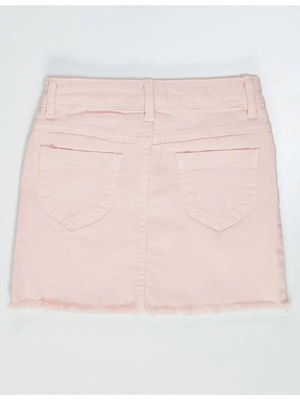 Pink Denim Mini Girls Skirt - 2