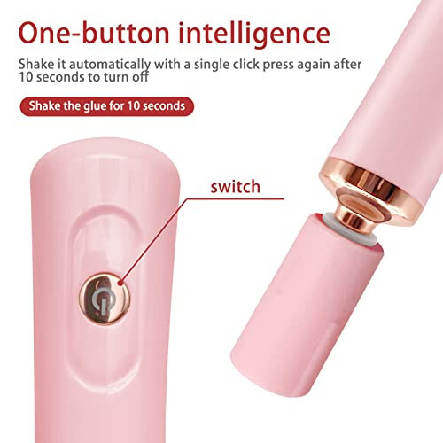 Pink Electric Nail Lacquer Shaker, Glue Shaker for Eyelash Extensions, Eyelash Lacquer Shaker, Electric Shaker Time Saving Handsfree Tool Glue Nails Polish - 3