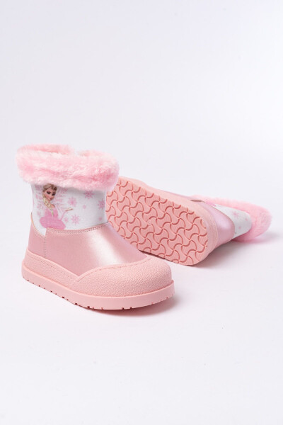 Pink Elsa boots, waterproof and furry for girls. - 2