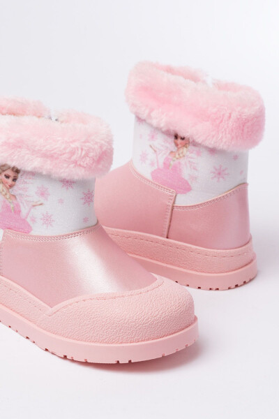 Pink Elsa boots, waterproof and furry for girls. - 3