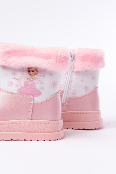 Pink Elsa boots, waterproof and furry for girls. - 4