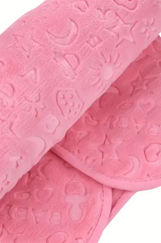 Pink Embossed Blanket 90x110 Cm Note: (Seasonal Thin) Plush Fabric-pink - 3