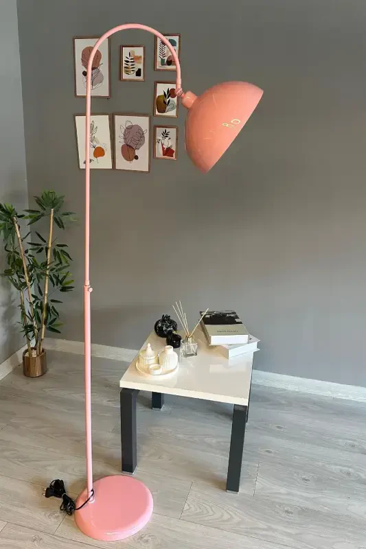 Pink Floor Lamp Adjustable Head Modern Decorative Metal Living Room Study Room Floor Lamp-Pink - 4