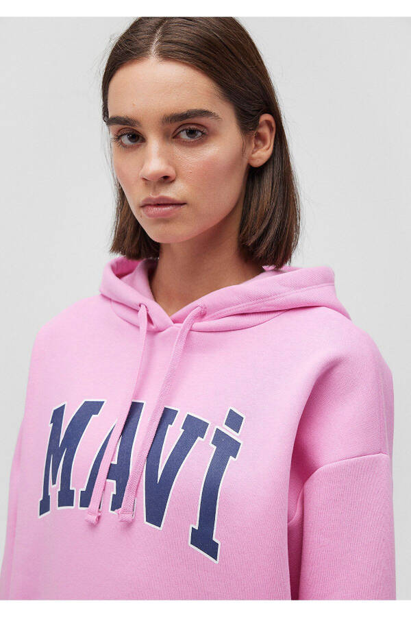 Pink Hoodie with Logo Print 1600361-71038 - 13