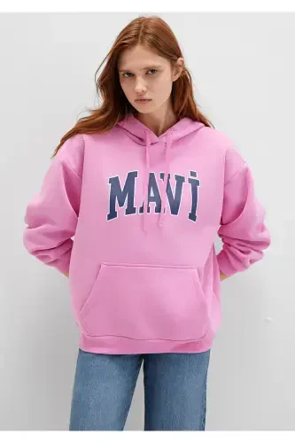 Pink Hoodie with Logo Print 1600361-71038 - MAVI (1)
