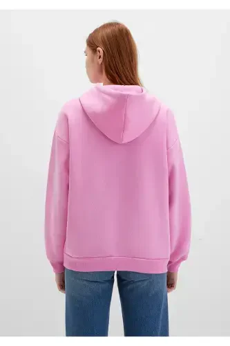 Pink Hoodie with Logo Print 1600361-71038 - 4