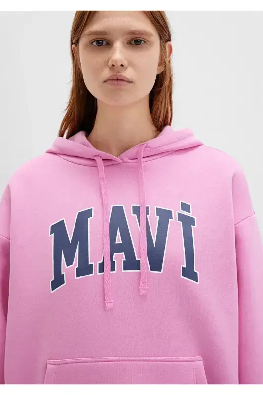 Pink Hoodie with Logo Print 1600361-71038 - 5
