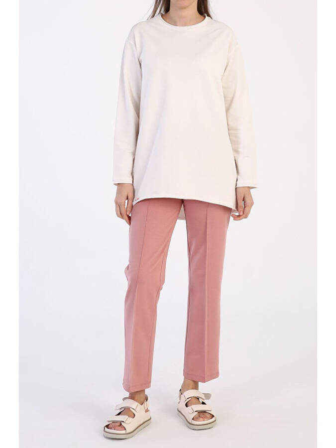 Pink Jogger Pants with a Flower Pocket - 1