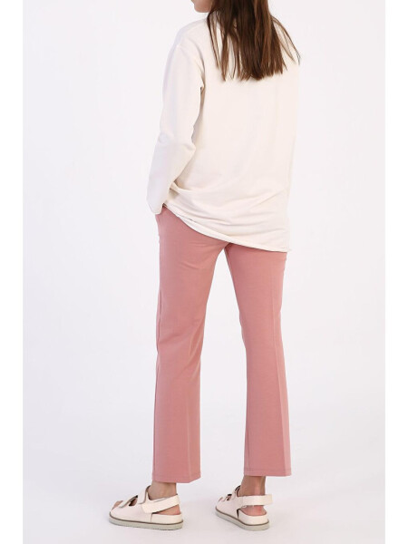 Pink Jogger Pants with a Flower Pocket - 3