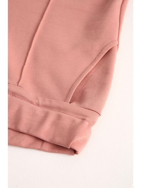 Pink Jogger Pants with a Flower Pocket - 5