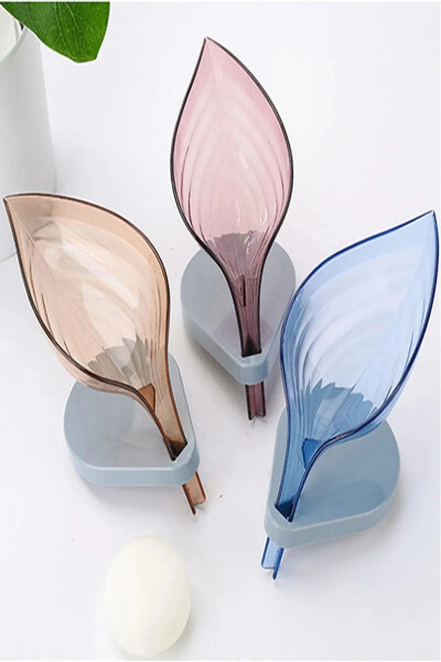 Pink Leaf Shaped Soap Dish - 3