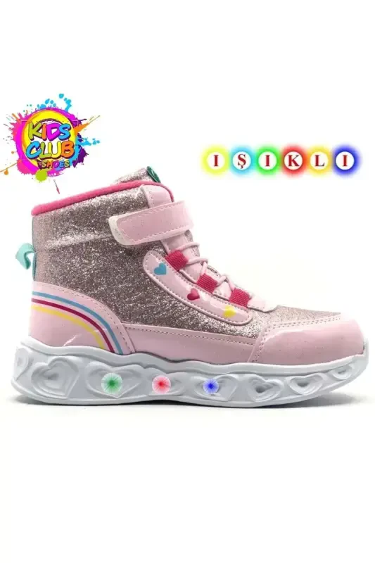 Pink Lighted Orthopedic Girls Boots - KIDS CLUB SHOES