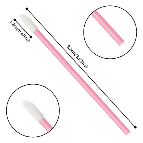 Pink Lip Wands Applikatorlari Bir marta ishlatiladigan - Vaincre 500 dona Lab cho'tkasi, Lab bo'yog'i Lint Free cho'tkasi Gloss Wands, Makiyaj aplikatori Go'zallik vositalari to'plamlari - 2