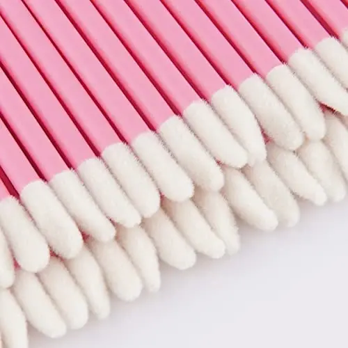 Pink Lip Wands Applikatorlari Bir marta ishlatiladigan - Vaincre 500 dona Lab cho'tkasi, Lab bo'yog'i Lint Free cho'tkasi Gloss Wands, Makiyaj aplikatori Go'zallik vositalari to'plamlari - 4