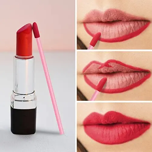 Pink Lip Wands Applikatorlari Bir marta ishlatiladigan - Vaincre 500 dona Lab cho'tkasi, Lab bo'yog'i Lint Free cho'tkasi Gloss Wands, Makiyaj aplikatori Go'zallik vositalari to'plamlari - 5
