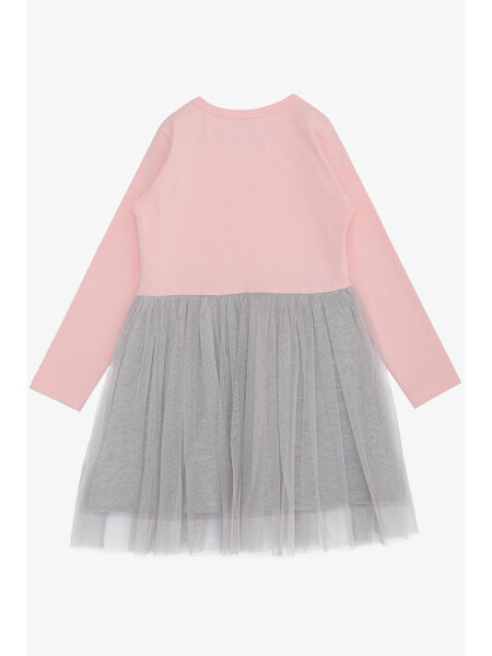 Pink Long Sleeve Dress with Cute Giraffe Print and Floral Design for Girls (1.5-5 Years) - LC WAIKIKI (1)