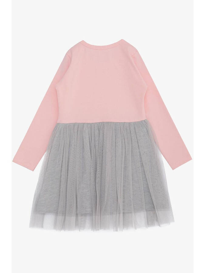 Pink Long Sleeve Dress with Cute Giraffe Print and Floral Design for Girls (1.5-5 Years) - 2