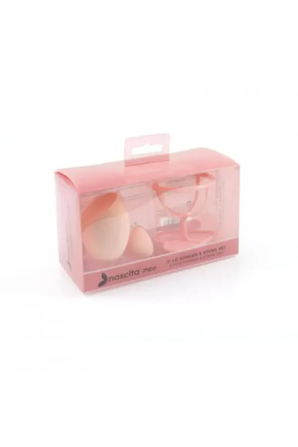 Pink Makeup Sponge Set with Pro Platform - 2