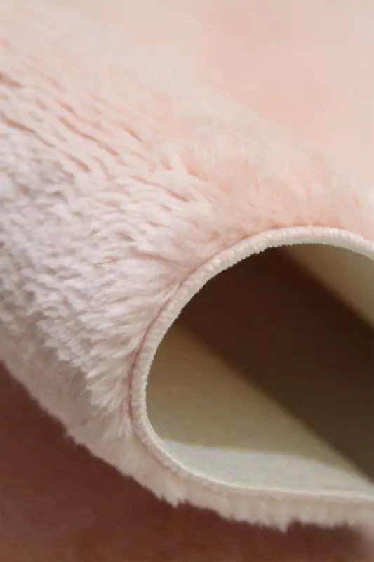 Pink Oval Plush Soft Washable Non-Slip Dot Base Antibacterial Hallway Nursery Rug-Pink - 4
