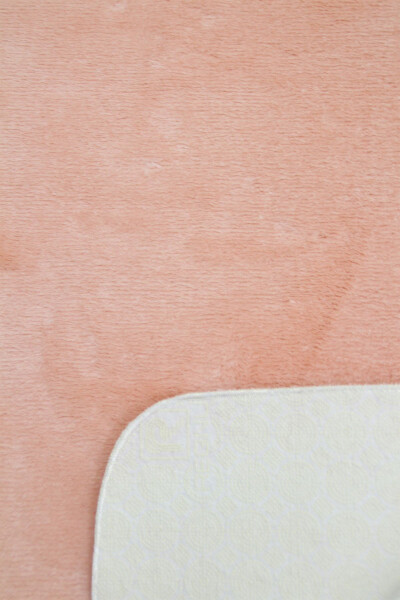 Pink Oval Shaggy Rug Soft Non-Slip Dot Base Antibacterial - 9
