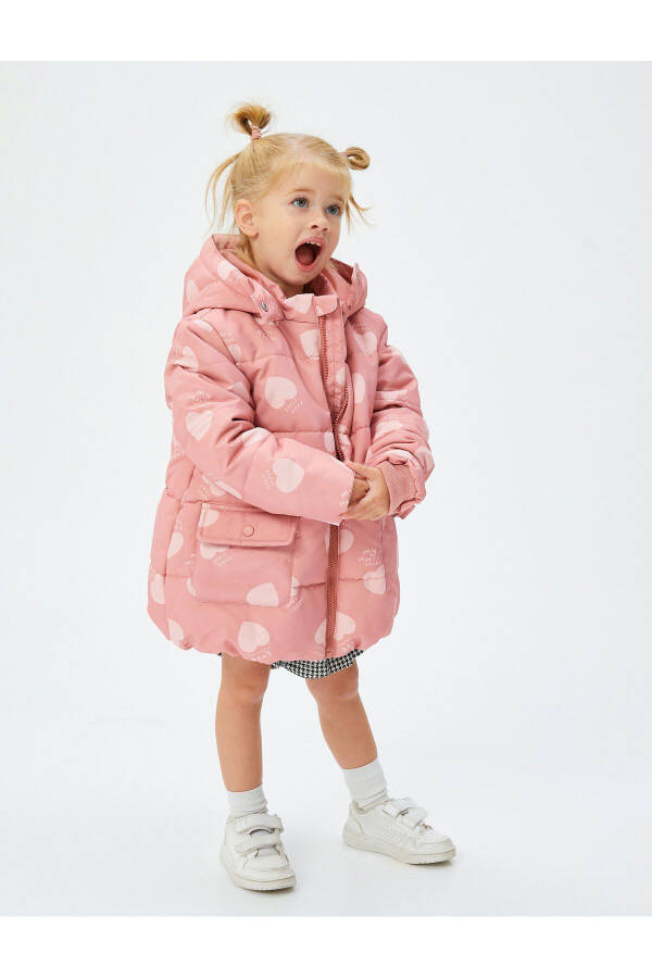 Pink patterned baby girl coat - 3