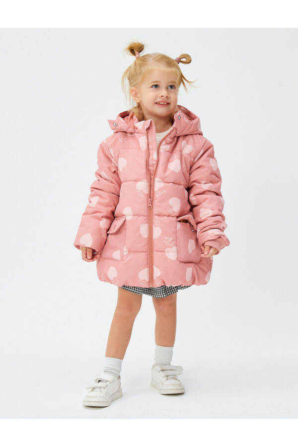 Pink patterned baby girl coat - 4