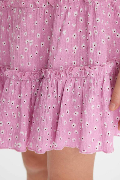 Pink Patterned Frilly Skirt for Girls - 7