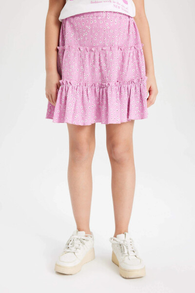 Pink Patterned Frilly Skirt for Girls - 12